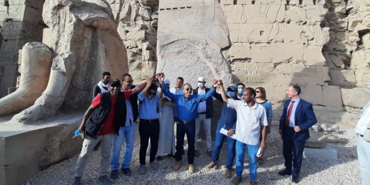 Découverte d’une gigantesque fresque près du temple de Karnak 2 - Le Progrès Egyptien Découverte d’une gigantesque fresque près du temple de Karnak 1 - Le Progrès Egyptien