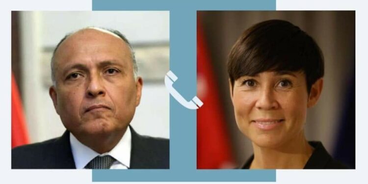 Choucri et son homologue norvégienne examinent l'évolution de la situation en Palestine 2 - Le Progrès Egyptien Choucri et son homologue norvégienne examinent l'évolution de la situation en Palestine 1 - Le Progrès Egyptien