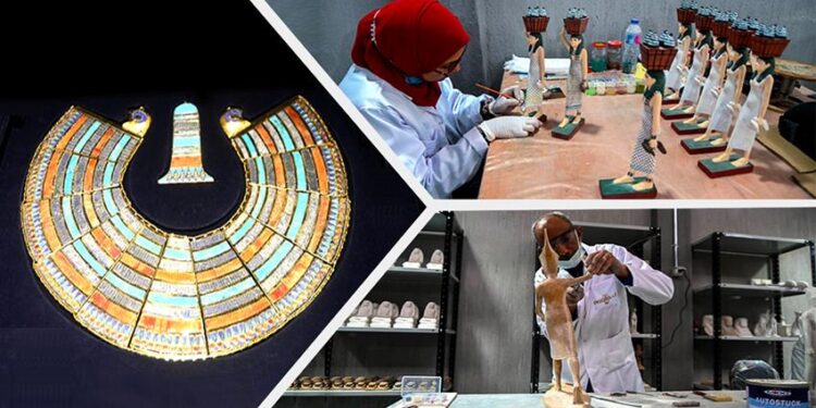 Usine de reproductions archéologiques : Des “clones” mais aussi impressionnants 1 - Le Progrès Egyptien