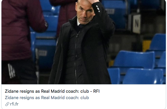 Zidane démissionne 1 - Le Progrès Egyptien