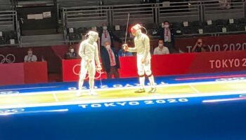 Les escrimeurs égyptiens en quarts de finale