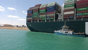 Canal de Suez : Conférence de presse mondiale lors du départ de l’eder Given