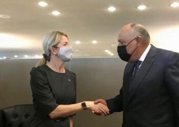 Choucri examine avec la ministre estonienne des AE le renforcement des relations bilaterales