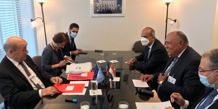 Entretiens Choucri- Le Drian à New York 1 - Le Progrès Egyptien