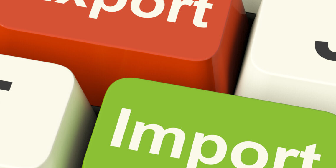 Export And Import Keys Shows International Trade Or Global Commerce