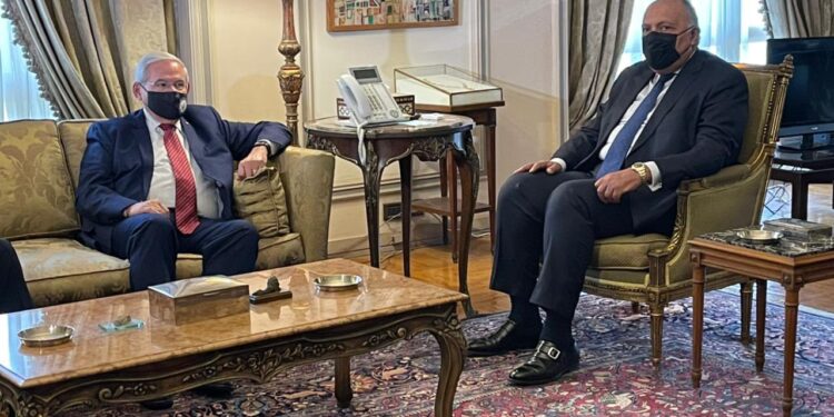 Choucri discute de la coopération bilatérale avec un sénateur américain 2 - Le Progrès Egyptien Choucri discute de la coopération bilatérale avec un sénateur américain 1 - Le Progrès Egyptien