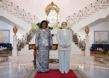 Entissar Al-Sissi s’entretient avec Brigitte Touadera   