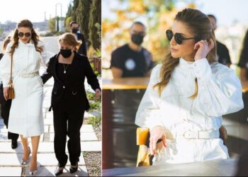 Rania immaculée à la “Maison du bonheur” avec la princesse Taghrid