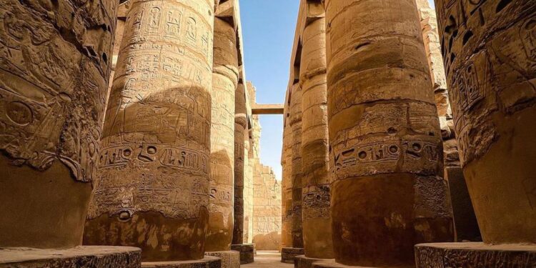 Restauration de 12 colonnes du temple de Karnak 2 - Le Progrès Egyptien Restauration de 12 colonnes du temple de Karnak 1 - Le Progrès Egyptien