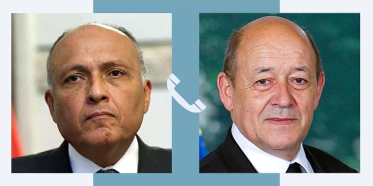 Choucri examine avec Le Drian les relations bilatérales 1 - Le Progrès Egyptien