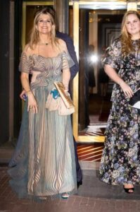 La reine Maxima des Pays-Bas dans une robe Iris van Herpen, le 12 mai