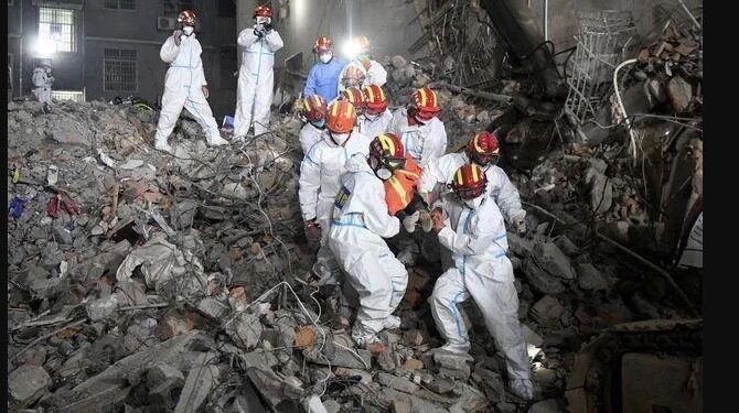 Chine : L’effondrement d’un immeuble a fait 53 morts 1 - Le Progrès Egyptien