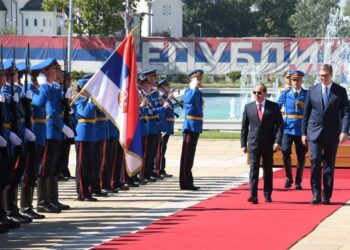 Le Président Serbe reçoit Al-Sissi au palais présidentiel à Belgrade