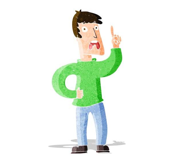 cartoon man with complaint