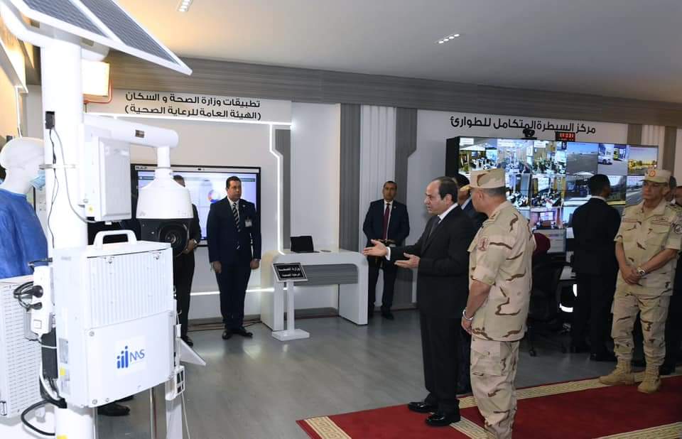 Le Président inaugure le centre de contrôle et de suivi du Réseau national d’urgence 13 - Le Progrès Egyptien