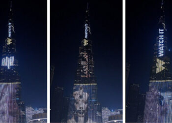Burj Khalifa illuminé par la série du documentaire «Oum Al-Donia»