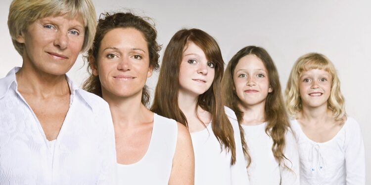 Young family and grandparents