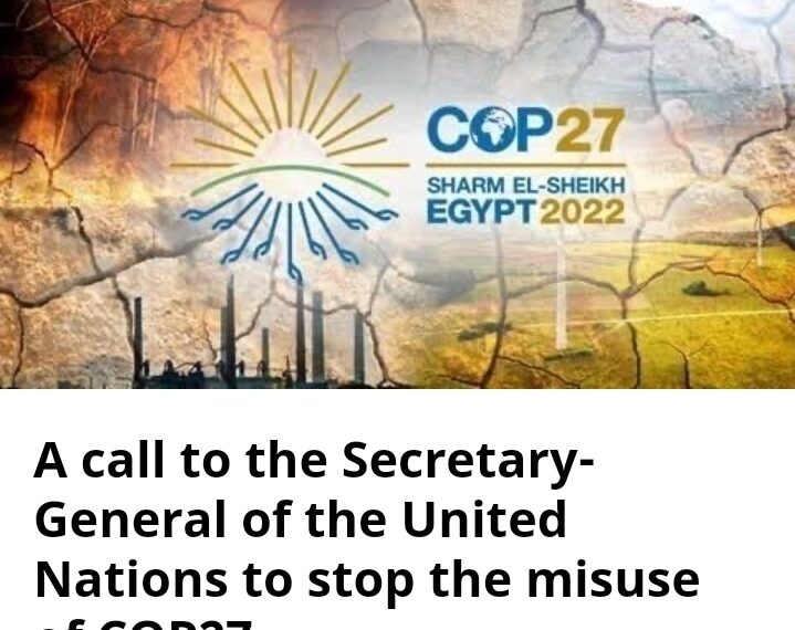 Pétition adressée au SG de l'ONU pour dénoncer les abus d'ONG durant la COP27 1 - Le Progrès Egyptien