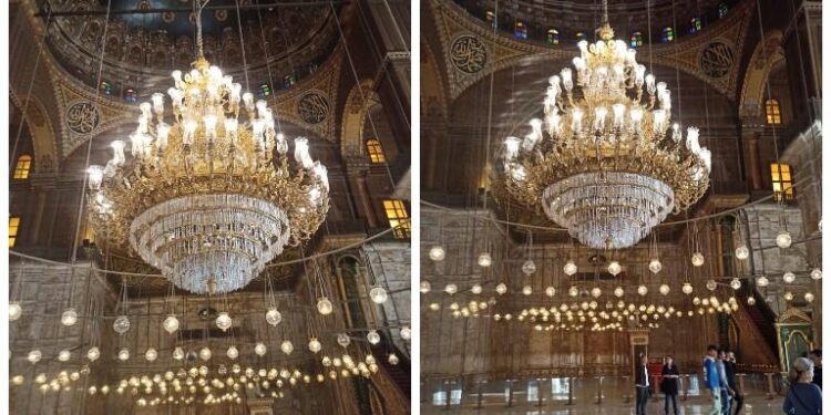 Restauration du lustre de la mosquée de Mohamed Ali 2 - Le Progrès Egyptien Restauration du lustre de la mosquée de Mohamed Ali 1 - Le Progrès Egyptien