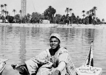 1964 : Clay dans un bateau sur le Nil