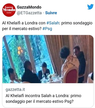 PSG : ََAl-Khelaïfi a rencontré Mohamed Salah à Londres ! 4 - Le Progrès Egyptien PSG : ََAl-Khelaïfi a rencontré Mohamed Salah à Londres ! 3 - Le Progrès Egyptien