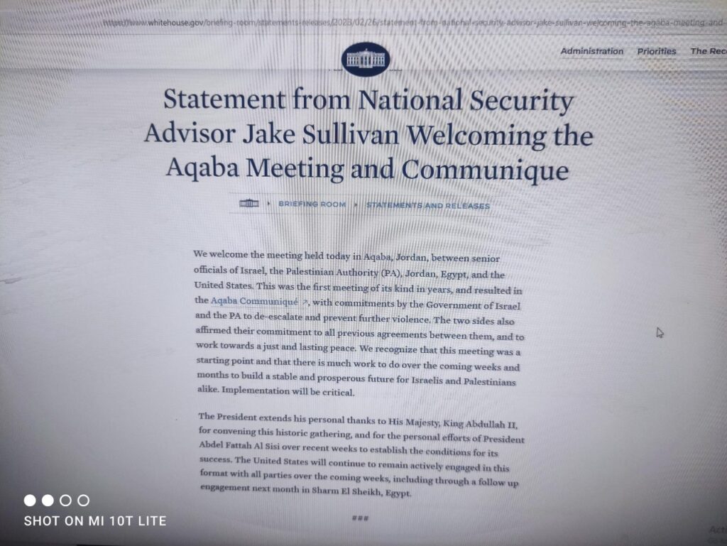 <strong>Réunion d'Aqaba : Biden valorise les efforts d’Al-Sissi</strong> 4 - Le Progrès Egyptien <strong>Réunion d'Aqaba : Biden valorise les efforts d’Al-Sissi</strong> 3 - Le Progrès Egyptien