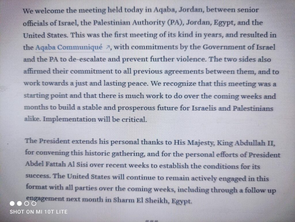 <strong>Réunion d'Aqaba : Biden valorise les efforts d’Al-Sissi</strong> 6 - Le Progrès Egyptien <strong>Réunion d'Aqaba : Biden valorise les efforts d’Al-Sissi</strong> 5 - Le Progrès Egyptien