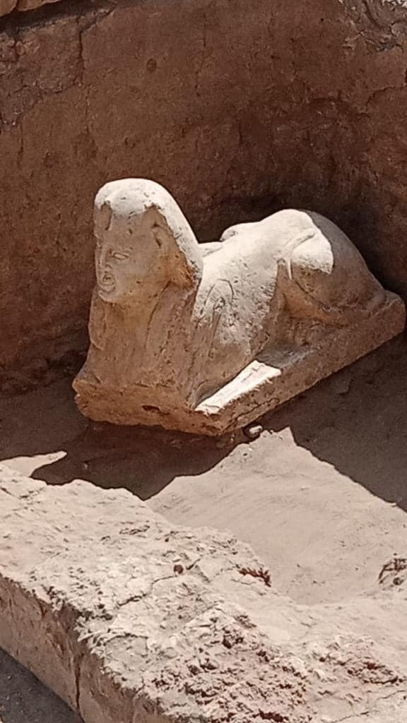 Qena : Découverte d’un sphinx à côté du temple de Dendérah 6 - Le Progrès Egyptien Qena : Découverte d’un sphinx à côté du temple de Dendérah 5 - Le Progrès Egyptien