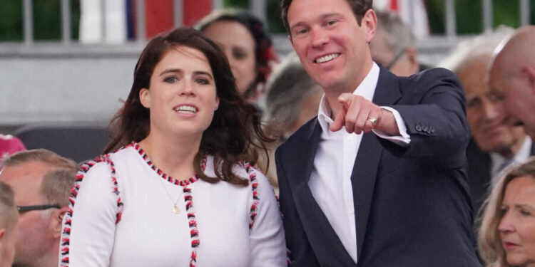 File photo dated 04/06/22 of Princess Eugenie and Jack Brooksbank in the Picture Gallery at Buckingham Palace in London. Princess Eugenie is pregnant with her second child, Buckingham Palace has announced. Issue date: Tuesday January 24, 2023. ... Princess Eugenie announces pregnancy ... 24-01-2023 ... London ... UK ... Photo credit should read: Jonathan Brady/PA Wire. Unique Reference No. 70704797 ... The late Queen's granddaughter and husband Jack Brooksbank are expecting a new addition to the family and a brother or sister for their eldest son August. See PA story ROYAL Eugenie. Photo credit should read: Jonathan Brady/PA Wire  | BRPAPhotos20230124_112 London