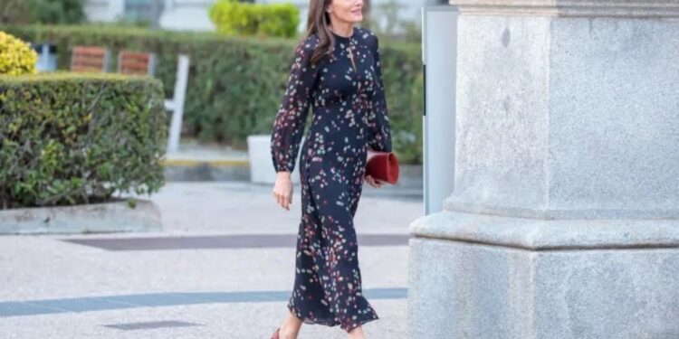 La reine Letizia a recyclé sa robe «confettis» pour visiter l’exposition Nebrija 2 - Le Progrès Egyptien La reine Letizia a recyclé sa robe «confettis» pour visiter l’exposition Nebrija 1 - Le Progrès Egyptien