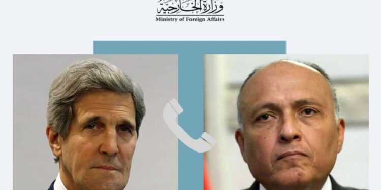 Choucri s'entretient au téléphone avec l'envoyé du président US pour le climat 2 - Le Progrès Egyptien Choucri s'entretient au téléphone avec l'envoyé du président US pour le climat 1 - Le Progrès Egyptien