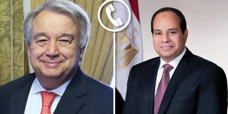Al-Sissi reçoit un appel de Guterres 2 - Le Progrès Egyptien Al-Sissi reçoit un appel de Guterres 1 - Le Progrès Egyptien