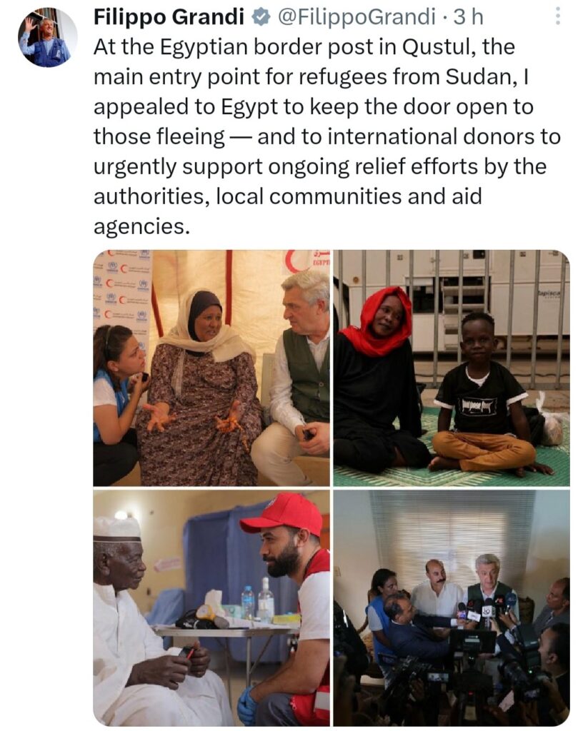 L'ONU appelle l'Egypte à continuer à ouvrir ses portes aux réfugiés soudanais 4 - Le Progrès Egyptien L'ONU appelle l'Egypte à continuer à ouvrir ses portes aux réfugiés soudanais 3 - Le Progrès Egyptien