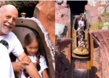 Bruce Willis à Disneyland, entouré de ses filles