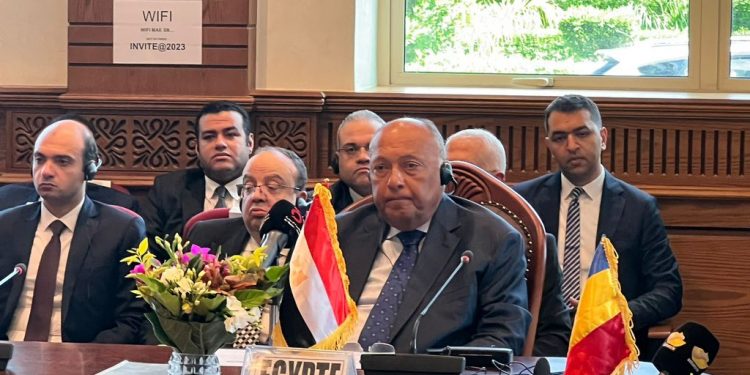 Choucri à la 1ère réunion sur la crise soudanaise à N'Djamena 2 - Le Progrès Egyptien Choucri à la 1ère réunion sur la crise soudanaise à N'Djamena 1 - Le Progrès Egyptien