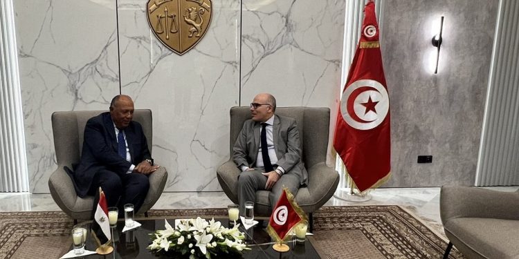 Rencontre à huis-clos de Choucri et son homologue tunisien 2 - Le Progrès Egyptien Rencontre à huis-clos de Choucri et son homologue tunisien 1 - Le Progrès Egyptien