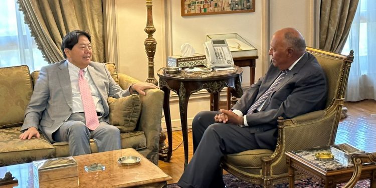 Choucri et son homologue japonais confirment la profondeur des relations entre les deux pays 1 - Le Progrès Egyptien