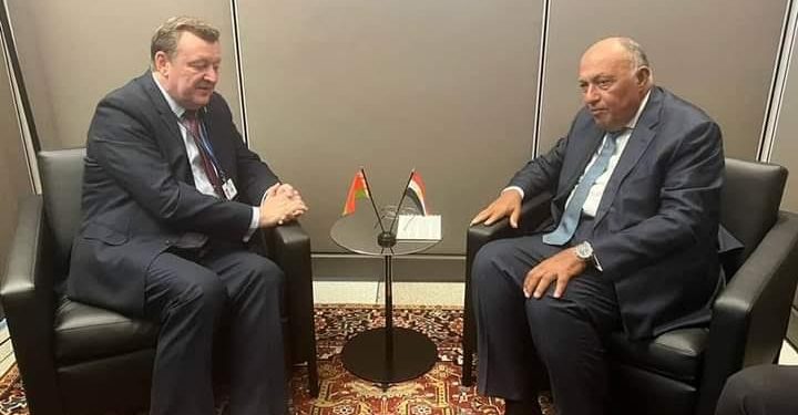 New York: Entretien de Choucri avec son homologue biélorusse  1 - Le Progrès Egyptien