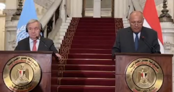 Conférence de presse Choucri-Guterres 2 - Le Progrès Egyptien Conférence de presse Choucri-Guterres 1 - Le Progrès Egyptien