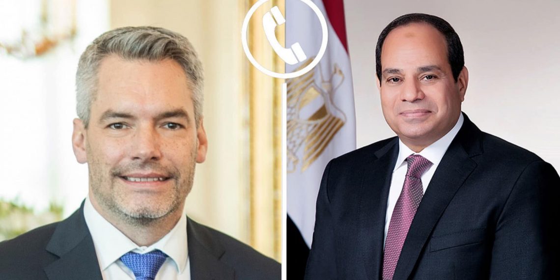 Al-Sissi et le chancelier de l'Autriche examinent les efforts pour endiguer la situation entre Palestiniens et Israéliens 1 - Le Progrès Egyptien