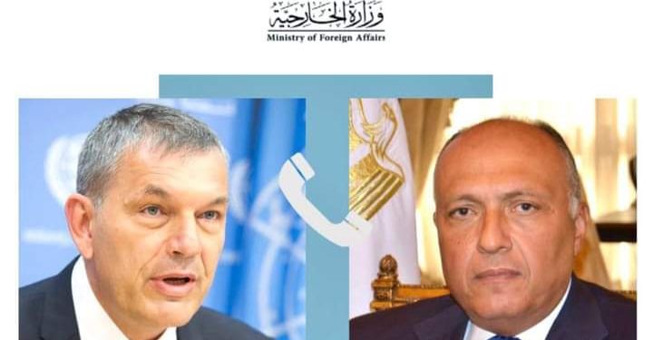 Choucri contacte le commissaire général de l'Unrwa 1 - Le Progrès Egyptien