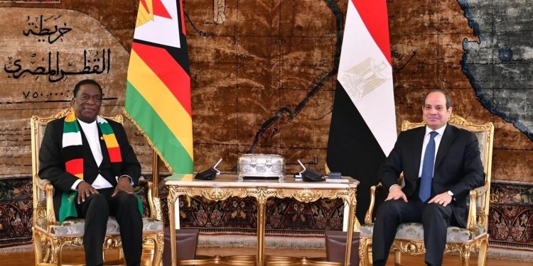 Al-Sissi reçoit son homologue zimbabwéen 2 - Le Progrès Egyptien Al-Sissi reçoit son homologue zimbabwéen 1 - Le Progrès Egyptien