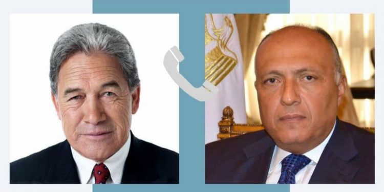 Choucri et son homologue néo-zélandais discutent de la crise humanitaire à Gaza 2 - Le Progrès Egyptien Choucri et son homologue néo-zélandais discutent de la crise humanitaire à Gaza 1 - Le Progrès Egyptien