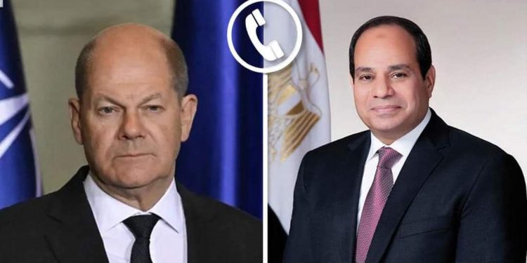 Al-Sissi et le chancelier allemand examinent au téléphone la conjoncture régionale 1 - Le Progrès Egyptien