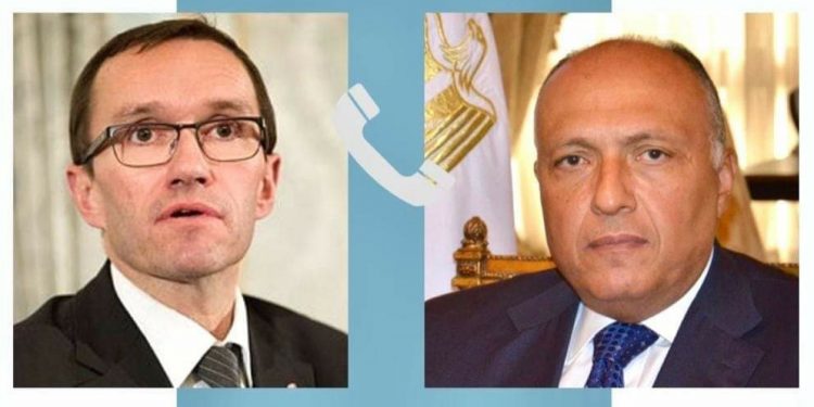 Choucri et son homologue norvégien s'entretiennent des conditions humanitaires détériorées à Gaza  1 - Le Progrès Egyptien