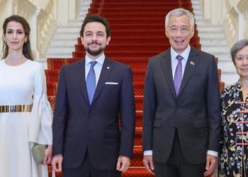 Prince Hussein et princesse Rajwa à Singapour