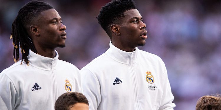 7th October 2023; Santiago Bernabeu Stadium, Madrid, Spain, Spanish La Liga Football, Real Madrid versus Osasuna; Aurelien Tchouameni and Camavinga of Real Madrid - Photo by Icon sport