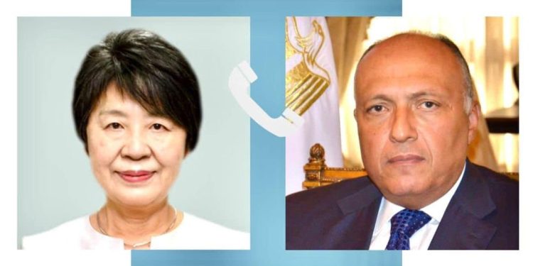 Choucri reçoit un appel téléphonique de son homologue japonaise 1 - Le Progrès Egyptien