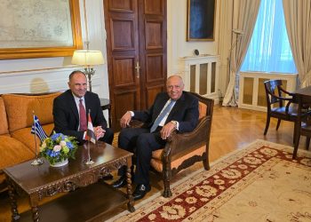 Conférence de presse conjointe Choucri et son homologue grec