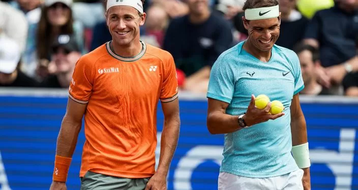 July 15, 2024: 240715 Casper Ruud of Norway and Rafael Nadal of Spain during day 1 of the Nordea Open on July 15, 2024 in BÃ¥stad. .Photo: Niclas JÃ¶nsson / BILDBYRÃ…N / COP 273 / NO0282.tennis atp 250 nordea open day 1 bbeng || 293538_0015  PRESS zagency zlast24 zselect zsports Zuma ZUMAPRESS.com zworld